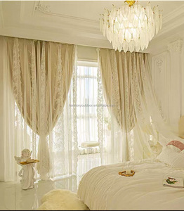Tirai renda Krim Perancis, baru gaya Blackout dan kedap suara untuk kamar tidur balkon ruang tamu 2025 - Product Image 2