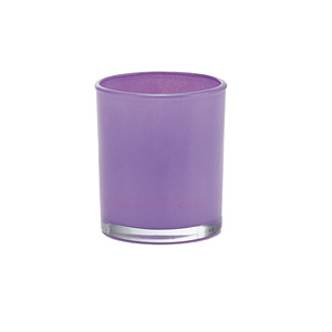 Pot à bougie cylindrique en verre <span class=keywords><strong>violet</strong></span> avec couvercle en alliage pour la décoration de Noël, de Pâques et de la Saint-Valentin - Résistant à la chaleur, réutilisable, parfumé - Product Image 4