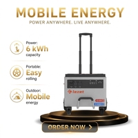 Générateur solaire portable LiFePO4 6 kWh 6000 W, station de stockage d'énergie hors réseau, entrée PV max 3000 W pour les situations d'urgence des véhicules électriques