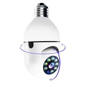 360全景旋转家用支架监控摄像机夜视灯泡网络灯泡天花板网络灯泡摄像机