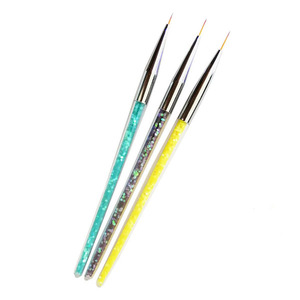 Pinceau à ongles double tête rose avec strass, style Kolinsky, en nylon, pour gel et liner, idéal pour la manucure - Product Image 3