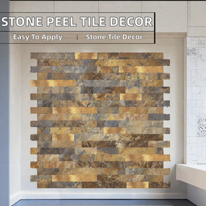 Carreaux adhésifs VividTiles en pierre imitation parquet moderne pour crédence murale, idéaux pour hôtels, cuisines, salles de bain et décoration intérieure. - Product Image 2