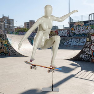 Fiberglass Full-Body Detachable Dress Form Mannequin with <b>Head</b> for Women's Skateboarding Apparel Display Standing Pose - Product Image 6
