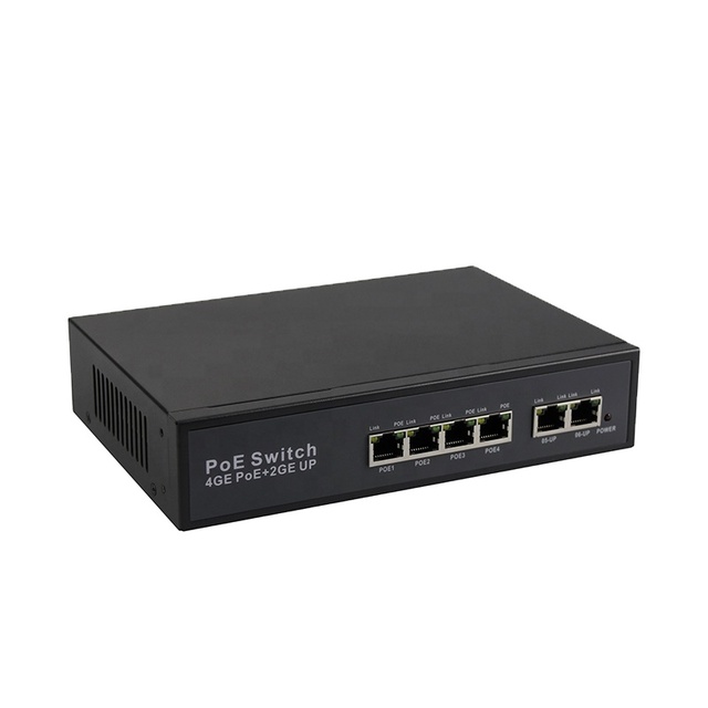 Tanghu Gigabit Unmanaged Ethernet IP Network Switch 4 Port POE + 2 Uplink Ports 96W POE FTTH Switch