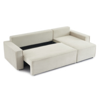 Sofá Cama Convertible Reversible con Almacenamiento, Sofá Moderno en Forma de L de Tela de Terciopelo para Sala de Estar, Relleno de Espuma