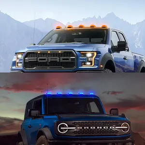 <span class=keywords><strong>5</strong></span> uds luces solares para cabina de coche luces de techo inalámbricas sin perforaciones RGB/ámbar/blanco 12V GM SUV ATV luces de advertencia de cabina - Product Image 2