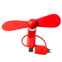 Vente chaude Échantillon gratuit Ventilateur portable 3 en 1 Type-C Mini ventilateur USB pour téléphones mobiles iPhone et Android