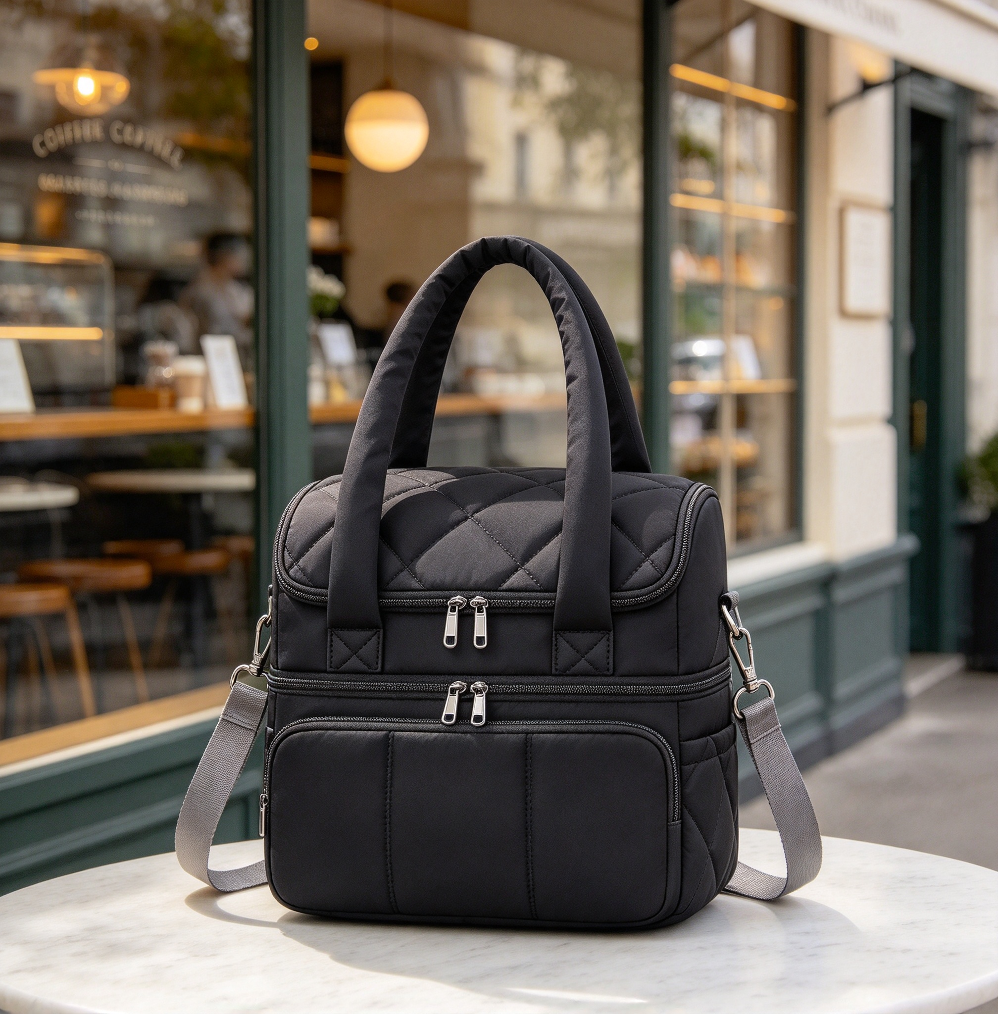 Double Layer Insulated Lunch Hand Bag