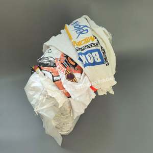 Chiffons en coton blanc recyclé imprimés, résistants aux taches, durables, pour usage industriel, 100% coton blanc - Product Image 1