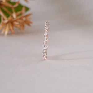 Vintage Style Rose Gold Marquise and Round Moissanite Eternity Band Elegant Alternating Wedding <b>Ring</b> for Women <b>Dainty</b> Jewelry - Product Image 3
