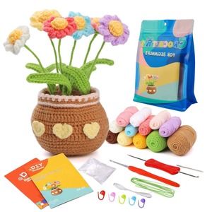 Kit de tejer DIY hecho <span class=keywords><strong>a</strong></span> mano con plantas de flores en maceta, muñeca de <span class=keywords><strong>ganchillo</strong></span> de nuevo diseño con videos <span class=keywords><strong>paso</strong></span> <span class=keywords><strong>a</strong></span> <span class=keywords><strong>paso</strong></span> - Product Image 4