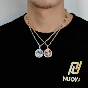 NUOYA, багеттер со льдом, бриллиантовое ожерелье для детей, в стиле хип-хоп, на заказ, маленькая память, Фото Кулон, детские украшения, подарок - Product Image 4