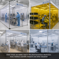 Cabine de travail modulaire à flux laminaire portable en acier inoxydable avec filtre HEPA pour salle blanche, pour usage en laboratoire pharmaceutique