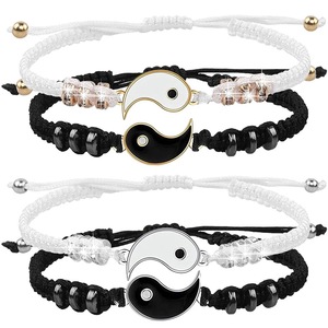 Meilleures ventes transfrontalières : Ensemble <span class=keywords><strong>de</strong></span> bracelets Tai Chi Bagua vintage en Kevlar tressé à la main avec diamants pour couples, vente en gros immédiate - Product Image 1