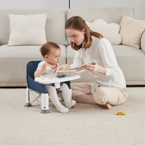 BS109 <span class=keywords><strong>seggiolino</strong></span> per bambini con vassoio a <span class=keywords><strong>2</strong></span> strati rimovibile e imbracatura a <span class=keywords><strong>3</strong></span> punti e tasche portaoggetti pieghevoli, leggere e facili da pulire - Product Image 1