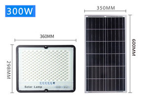 Reflector LED Solar IP67 de 200W, Resistente al Agua, Cuerpo de Plástico, Iluminación de Paisaje, Control Remoto, Jardín, Patio - Product Image 2