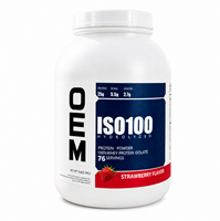 Poudre d'isolat de protéines de lactosérum hydrolysées OEM Marque privée Croissance musculaire naturelle pour adultes Saveur fraise