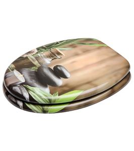 Tapa <span class=keywords><strong>de</strong></span> Inodoro Redonda Moderna <span class=keywords><strong>de</strong></span> 18 Pulgadas con Cierre Suave y Estampado <span class=keywords><strong>de</strong></span> Piedra, Fabricada en MDF, Suministro Directo <span class=keywords><strong>de</strong></span> Fábrica - Product Image 4