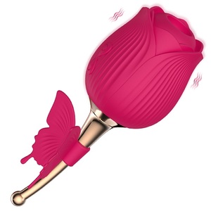 Farfalla Vibratore Rosa Forma di Aspirazione Vibratore Lingua Leccare Fiore Massaggio Masturbazione punto di G Del Giocattolo Del Sesso - Product Image 1