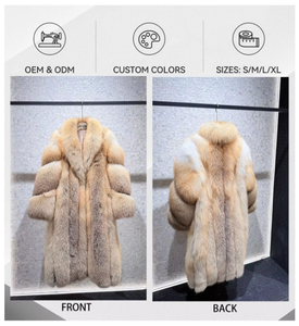 Cappotto Lungo in Vera Pelliccia di Volpe Finlandese Golden Island, Lussuoso Abbigliamento Invernale per Donna - Product Image 4