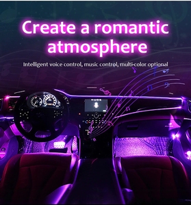 Bande lumineuse LED RGB pour voiture, éclairage décoratif d'ambiance pour voiture, éclairage intérieur de voiture avec contrôle par application - Product Image 5