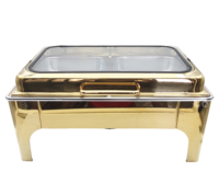TAIDING Fabrikdirektverkauf 9L Edelstahl 201 Alkoholheizung 60-80°C Sichtbarer Rechteckiger Chafing Dish für Restaurant-Buffet