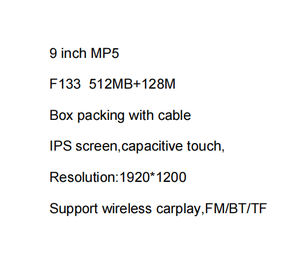 เครื่องเล่น MP5 แบบ HD ขนาด 9 นิ้ว ยี่ห้อ Universal พร้อมหน้าจอสัมผัส, CarPlay, โทรผ่านบลูทูธ, ระบบเสียงมัลติมีเดียในรถยนต์, หน้าจอ IPS - Product Image 3