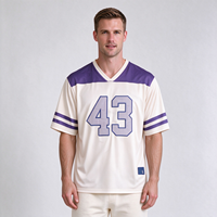 Maillot de sport personnalisé en maille pour homme, col en V, color block, impression personnalisée, streetwear, maillot de rugby pour homme, vente en gros