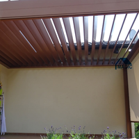 Pergola bioclimatique motorisée pour jardin extérieur, pergola en aluminium avec toit à lamelles réglables