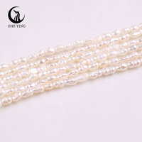 Perles d'eau douce de culture 3A en forme de riz pour la fabrication de bijoux, collier et bracelet, vente en gros