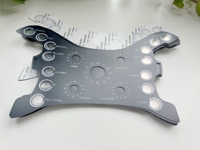 Panneau avant dôme en métal impression numérique PC/PET clavier à membrane interrupteur graphique superposition pour appareil ménager étanche anti-rayures
