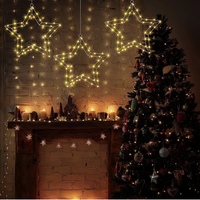 2026 Bestseller Innen-Wand- und Fensterdekoration Weihnachts-Fenstersilhouette Sternförmige Lichterkette