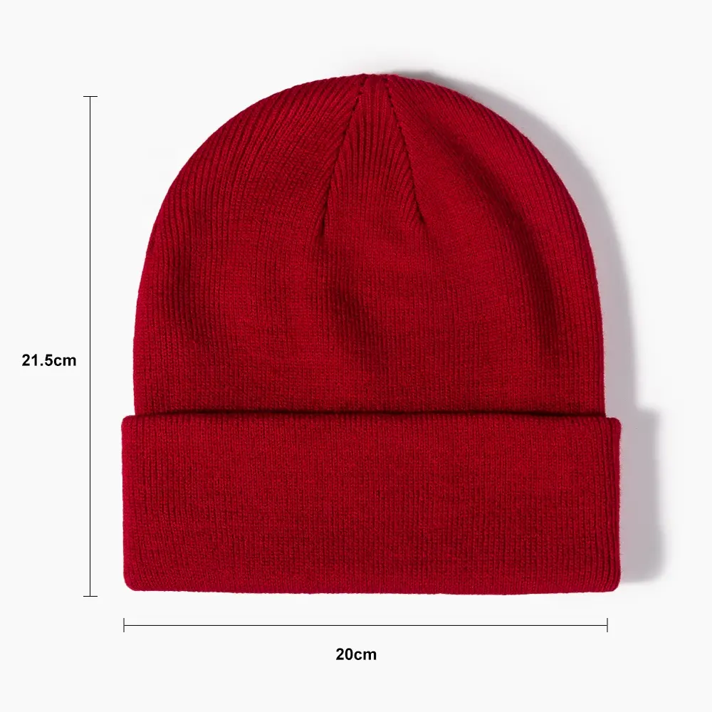 2021 Knitted Beanie cap winter accessories beanies with custom embroidery Acrylic Fashion Skullies Hats Winter Knitted Hat