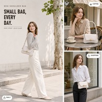 Sac à bandoulière pour femme, mini sac baguette rétro en PU lisse avec sangle en corde nouée et fermoir doré, sac à main bandoulière pour les acheteurs en gros