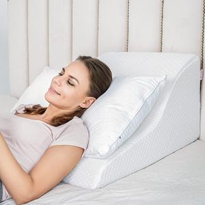 Bantal Wedge tempat tidur berkontur lembut untuk tidur & antimendengkur & refluks asam dengan sarung dapat dicuci yang dapat dilepas berpori - Product Image 4