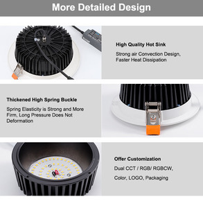 <span class=keywords><strong>Downlight</strong></span> Empotrable Impermeable de 15W 20W con Recorte de 145mm <span class=keywords><strong>170mm</strong></span> y Certificación CE para Cocina de Hotel - Product Image 3
