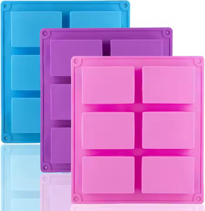 Precio de fábrica hecho en casa 6 cavidades rectángulo silicona artesanía jabón moldes pastel Chocolate molde - Product Image 3