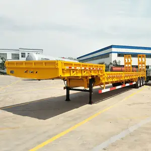 Fabrieksprijs 3 4 As Tri Dieplader Bed Dek Flatbed Container Transport Laagbed Laagbed Aanhangwagen Aanhangwagen Te Koop