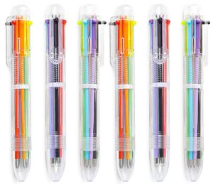 Hot Promotion Cheapest New 6 in 1 Multicolor Retractable Plastic <b>Pen</b> With Custom Logo Printing Manufacturers for Children - Product Image 1