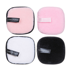 Clean Sponge <b>Flannel</b> <b>Face</b> Puff Square Black Pink White Makeup Cleansing Pad General Population - Product Image 1