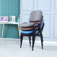 Chaise empilable pour salle d'attente de bureau, salle de réception, salle de formation, salle de conférence avec structure métallique et coussin rembourré