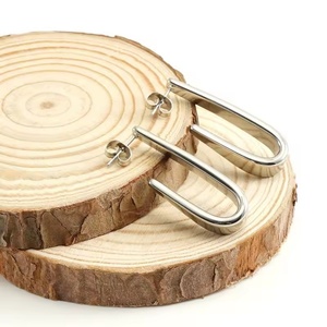 Stainless Steel Fashion Personality Light Luxury Hook Earrings for Women, <b>Titanium</b> Steel 18k Gold Steel Earrings Fashion Jewelry - Product Image 3