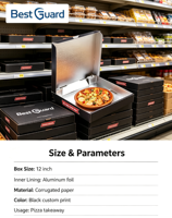 Boîtes à pizza italiennes personnalisées sur mesure Best Guard, impression quadricolore, carton ondulé, pelliculage brillant