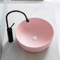 Nouvel arrivage d'articles sanitaires de luxe couleur émaillée salle de bain vasque éviers bol porcelaine céramique lavabo d'art