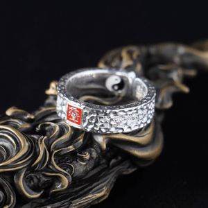 Thai Silver Color Men Finger Band <b>Ring</b> Chinese Style Taiji Jewelry Vintage Six-pointed Star Men's <b>Ring</b> HipHop Open <b>Adjust</b> <b>Ring</b> - Product Image 5