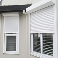 Marco de aluminio Exterior Louvre Windows Rolling Shutter Glass PVC Blade Security Storm Shutter para apartamento Hotel Roller Blind