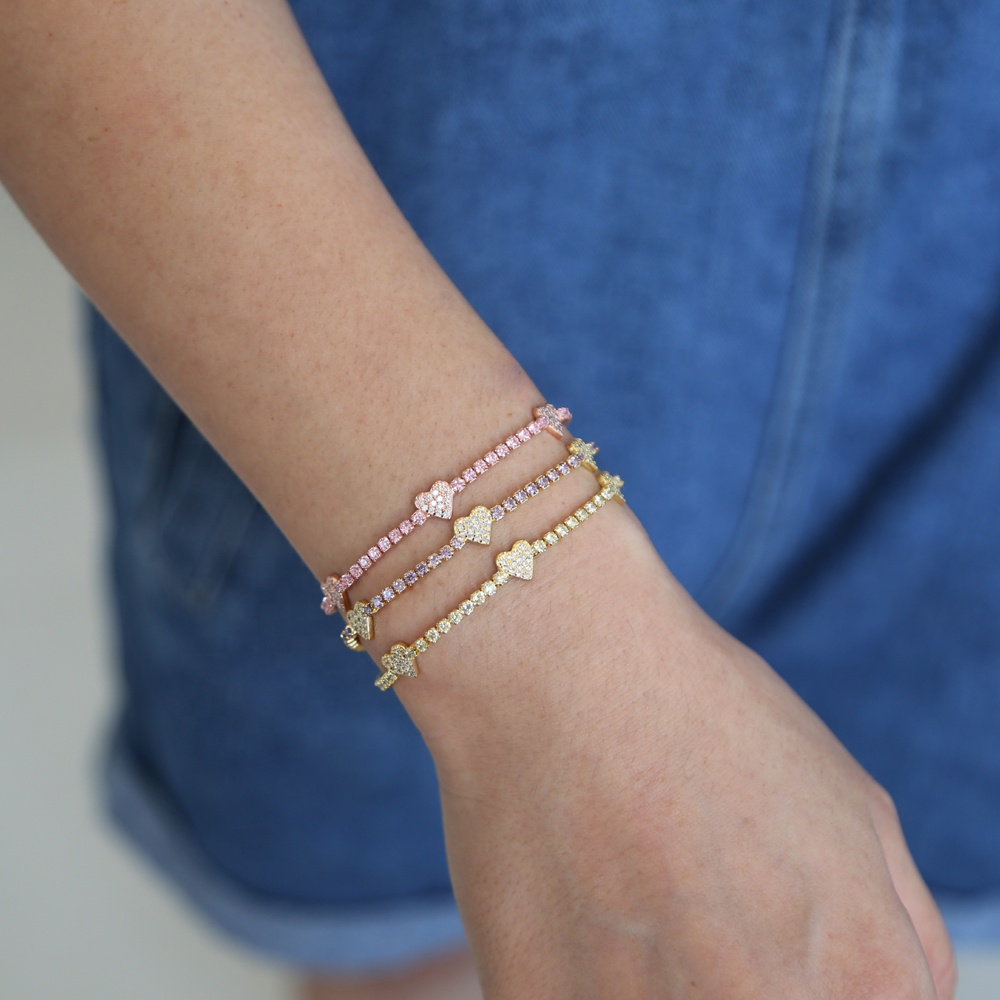 heart tennis necklace