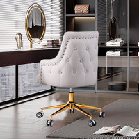 Chaise de bureau ergonomique de luxe en acier inoxydable avec base à cinq étoiles, dossier pivotant réglable en hauteur pour la maison, le bureau ou la chambre