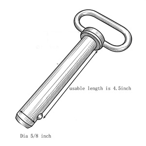 Goupille de remorquage à dégagement rapide en acier au carbone zingué 5/8 x 4,5 pouces avec bille unique pour <span class=keywords><strong>remorque</strong></span> et équipement de fitness – <span class=keywords><strong>Prix</strong></span> usine - Product Image 2