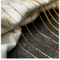 Collier Chaîne Universelle FY Tendance en Acier Inoxydable Plaqué Or 18K, Types Mailles Box, Serpent, Corde, Figaro, Lèvres, Collier Chaîne Fine Superposable pour DIY